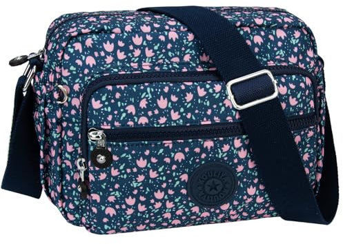 NEWIROVE Umhängetasche Damen Mittelgroß Nylon Wasserdicht Crossbody Bag Leichte Schultertasche Damen Handtaschen Mit Vielen Fächern Sportlich Umhängetasche Für Einkaufen, Reisen, Schule,Rosa Punkte