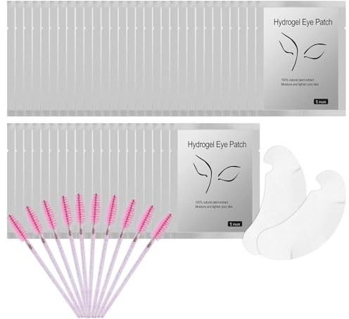 50 Paire Patchs Pour Extensions de Cils, Patch Extension de Cils, Coussinets d'extension Cils, Gel Patch Eye Gel Pads, Patch de Cils Eyelash, Non Pelucheux Patch Yeux, Eyelash Extension Pads