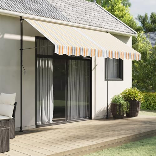 Homgoday Tessuto di Ricambio per Tenda Strisce Multicolore 3x2,5 m, Tessuto di Ricambio per Tenda da Sole Esterno, Telo Parasole per Tende da Sole, Tenda da Sole per Giardino k