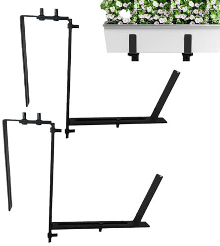 Soportes Para Jardineras De Ventana - 2 Soportes Para Jardineras De Hierro De Alta Resistencia - Soporte Para Jardineras De Barandilla, Soporte Para Jardineras De Pared Con Capacidad De 90 Libras Para