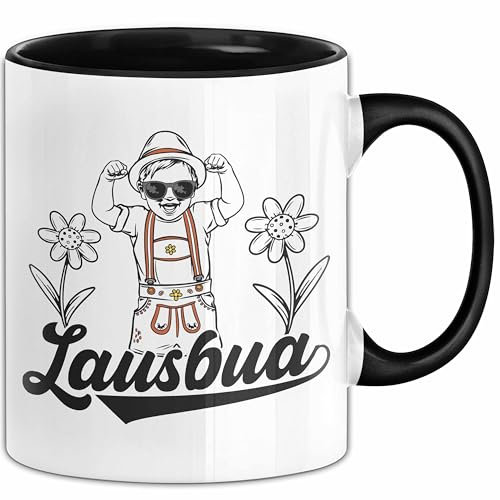 Lausbua Tasse Geschenk Oktober München Geschenkidee Becher (Schwarz)