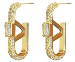 Ohrringe für Damen Sterling Silber 925 Quadrate Ohrstecker Ohrringe Hypoallergen Geometrische Buchstaben Ohrringe Modeschmuck Ohrringe für Frauen und Mädchen Gold/Silber