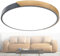 YRHome Deckenlampe Holz LED Deckenleuchte Holz Moderne Deckenlampen Rund Lampen Flach Wohnzimmerlampe Schlafzimmerlampe Lampe Holz für Flur Küche Lounge Balkon - Grauer Rahmen - 96W Kaltweiß