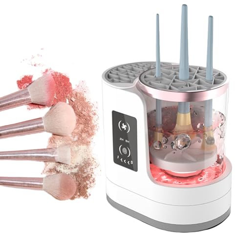 Electric Makeup Brush Cleaner, 3 IN 1 Automatic Makeup Brush Cleaner with Makeup Brushes Dryer 2H/5H Timing, Portable USB Deep Cleaning for All Size Beauty Makeupbrush Set, Blush Brush, Sponges