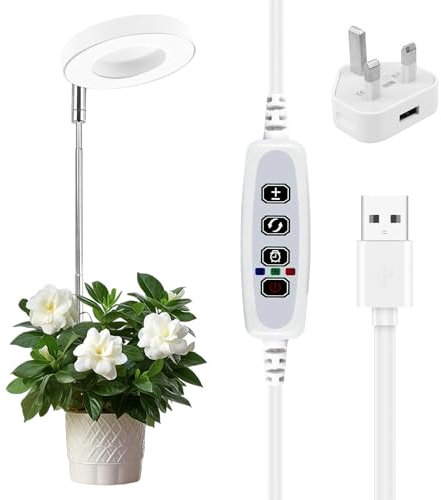 Plant Grow Lights for Indoor 48 Led Full Spectrum Grow Lamp Height Adjustable 3 Spectrum Modes 4 Brightness 3 9 12H Smart Timer Dimmable Light for Seedlings and Succulents Flowers Small Plants