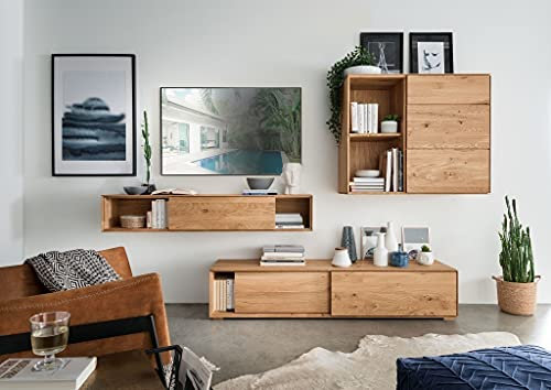 Main Möbel Wohnwand II Schrank TV-Element Massivholz Eiche 'Prag' Wildeiche geölt
