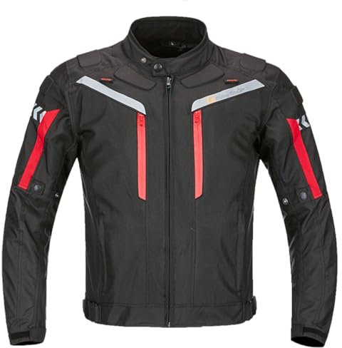 Msport Chaqueta de Moto 4 Estaciones para Hombre – Chaqueta de moto Impermeable, Transpirable, con Forro Térmico Desmontable y Protecciones - Chaqueta N40 XL