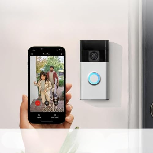 Ring Battery Video Doorbell (Newest release) | DIY Wireless 1440p HD Video Doorbell Camera I HD Video | Easy to install (5 min) | With Built-in Battery I 30-day free trial of Ring Home (Satin Nickel)