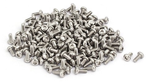 sourcing map 200pcs M2,5x6mm 304 Edelstahl Bottem Kopf Torx Schraube Fastener