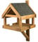 Vziwry Vogelfutterstation aus wetterfestem Holz für Wildvögel, Meisen, Rotwild, Spatzen - Futterstation für Garten, Balkon, Zaun oder Schuppen