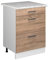 Vicco Mueble bajo de Cocina R-Line, Sonoma/Blanco, 60 cm con cajones y encimera