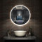AICA Miroir de Salle de Bain Rond LED 70cm avec Bluetooth + Anti-buée + 3 Couleurs + Dimmable, Mural Miroir Lumineux avec Interrupteur Tactile à capteur Miroir Rond