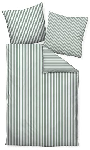 Janine Design Streifen-Bettwäsche modern Classic salbeigrün Kissenbezug einzeln 40x40 cm schmale Streifen