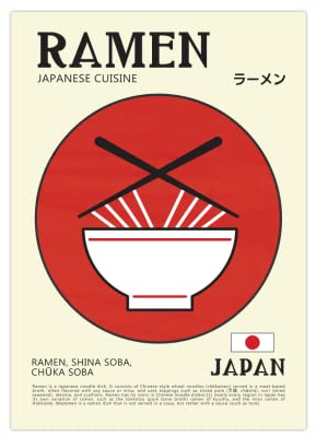 Generisch Poster Ramen Nudel | japanische Küche A3 (42 x 29,7 cm)