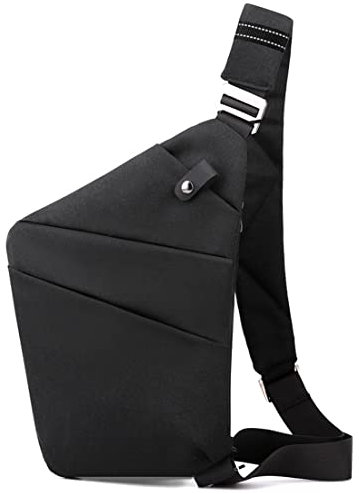 Tealots Kleine Sling Bag Crossbody Persönliche Tasche Tasche Anti-Dieb Brusttaschen Schulterrucksack für Reisen Wandern Daypacks, A, schwarz, rechte Hand, Einheitsgröße, Kleine Schultertasche