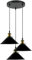 LEDSone Industrial Retro Pendant Lights Fitting E27 Black Metal Ceiling Lamp 3 Way Adjustable Hanging Light for Kitchen Bedroom Living Dining Room Cafe (Black)