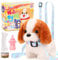 Tagitary Plush Toys Puppy Electronic Toy Walking and Barking Dogs,Tail Wagging Fake Dog Interactive Dog Toy for Kids with Leash,Easter Christmas Birthday Gift for Toddlers Kids
