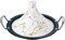 Royal Swiss Tajine de Cuisson 38cm Noir & Or convient pour Induction, Couvercle en Porcelaine (Blache)