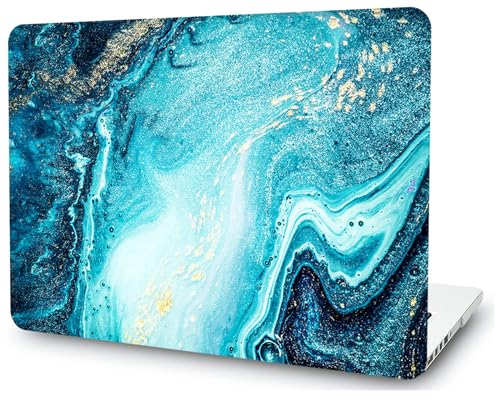 AMCJJ Kompatibel mit MacBook Air 13 Zoll Hülle 2017-2010 A1466/A1369,Schutzhülle Cover,Blauer Marmor