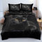DXHOME 3D Bettwäsche 135x200 4teilig Katzenmotiv Bettwäsche Schwarz Weich Komfort Mikrofaser Wendebettwäsche für Jugendliche Mädchen Jungen Einzelbett mit Reißverschluss und 2 Kissenbezüge 80x80 cm