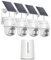 COOAU 4MP Telecamera Wi-Fi Esterno Senza Fili,Kit 4 Cam e Oannello Solare,Sistema di Sicurezza Domestica,360°,Visione Notturna a Colori,Rilevamento di Movimento,Nessun Canone Mensile,IP66,Cloud