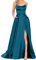 OMZIN Vestido De Dama De Honor Sin Mangas con Cuello Redondo para Las Mujeres De Satén Sin Espalda Vestido De Encaje Largo Espagueti Vestido De La Correa De Color Turquesa L