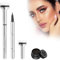 2 in 1 Liquid Eyeliner& Lower Lash Stamp Set, Brown Lower Lash Stamp with Ink, Reusable Eyelash Stamp Makeup Tool, Waterproof Sweatproof for Make Up Beginner (# 02)