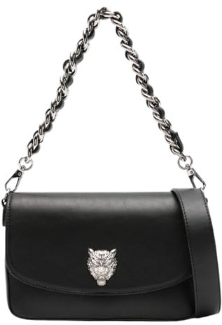 Plein Sport Unisex New Flap Devon FW 24 Handtasche, Black