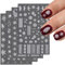 4 Sheets Christmas Nail Art Stickers White Snowflakes Nail Decals Self-Adhesive Nail Sticker Manicure Tips DIY Christmas Nail Art Design Nail Decorations for Women Girls