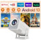 Upgraded HY320 Android 13 Smart Projector 4K Netflix Official, 320 ANSI Projector with WiFi Bluetooth, 180° Rotatable, Auto Keystone, ChatGPT Voice Assistant Portable Video Projectors for Bedroom