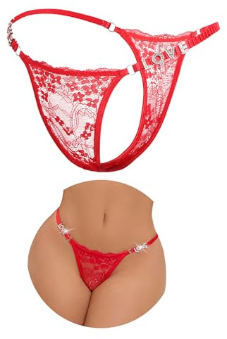 ohyeahlady Mini String Ficelle Résille Grande Taille String Chic Hot Dentelle Micro String Bikini Bain T-Back Thongs sous-vêtements Lingerie Femme Dentelle
