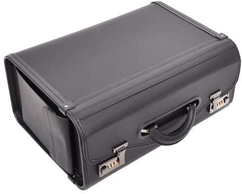 Divergent Retail Kunstleder Business Aktentasche Pilotentasche Griff Arzttasche Arvid schwarz, Schwarz , Length: 42 cm Height: 30 cm Width: 19 cm