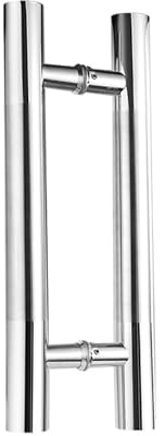 LRYELWA 1 Stück Edelstahl Duschtürgriff Duschtürzuggriff Beidseitig Türknauf Glastüren Griff Knopf Badezimmerschiebetüren Stangengriff Schiebetürgriff,Silber (Lochabstand 30cm)