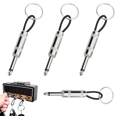 Dacatoow 4Pcs Guitar Key Holder, Guitar Plug Keychain for Marshall JCM800 Guitar Amp Key Hooks, Anti-Lost Key Holder for Wall, Gift for Music Lovers, for Home, Studio, or Entryway Organization