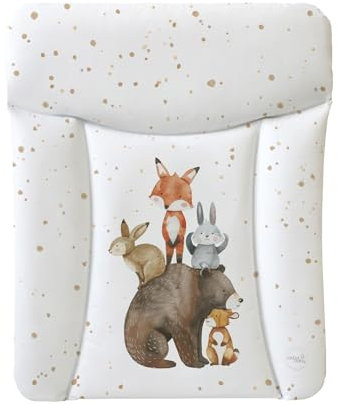 Ceba Baby® weiche Wickelauflage 50x70 cm - Baby Wickelunterlage - Wickeltischauflage für Junge und Mädchen - Wasserdicht, abwaschbar - OEKO-TEX® Standard 100 - Made in EU- Waldfreunde Motiv