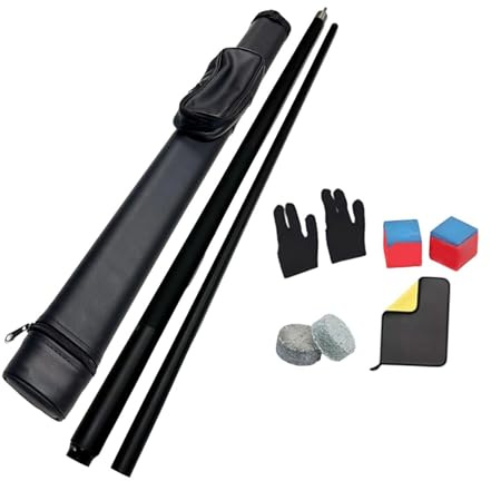 Fenteer Bâton de Billard Queue de Billard en Bois Fibre de Verre Séparable avec Embout 13mm Poignée Antidérapante Adapté pour Hommes Femmes Débutants Espaces, Noir