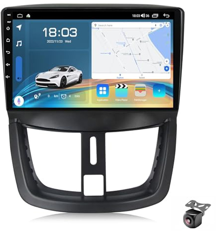 Android 15 Car Radio para Peugeot 207 CC 207CC 2006 2007 2008 2009-2015 NAVEGACIÓN GPS con Pantalla Táctil 9 Pulgadas Reproductor Multimedia Autoradio FM Carplay Android Auto (Y3 8Core 2+64G)