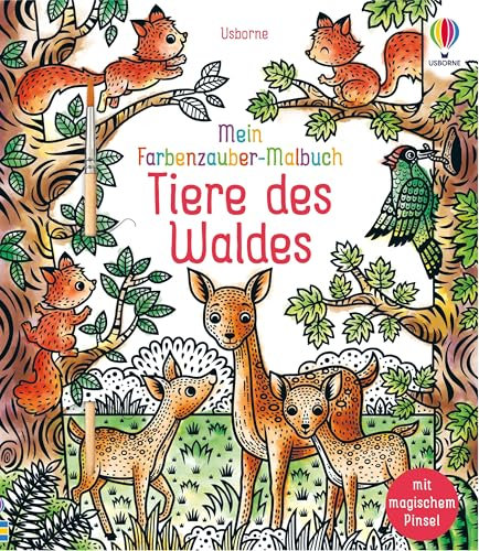 Mein Farbenzauber-Malbuch: Tiere des Waldes: Buch inklusive magischem Pinsel – nur noch Wasser nötig – für Kinder ab 6 Jahren (Meine Farbenzauber-Malbücher)