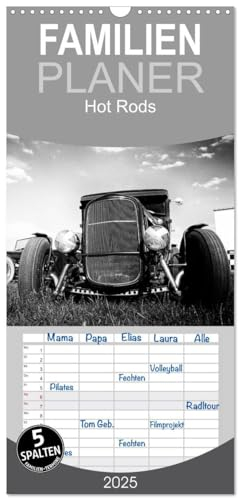 Familienplaner 2025 - Hot Rods mit 5 Spalten (Wandkalender, 21 cm x 45 cm), CALVENDO
