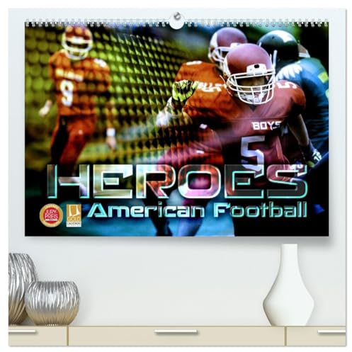 HEROES - American Football (hochwertiger Premium Wandkalender 2026 DIN A2 quer), Kunstdruck in Hochglanz: Fantastische Bildkompositionen dynamischer Actionszenen vom Football Field (CALVENDO Sport)