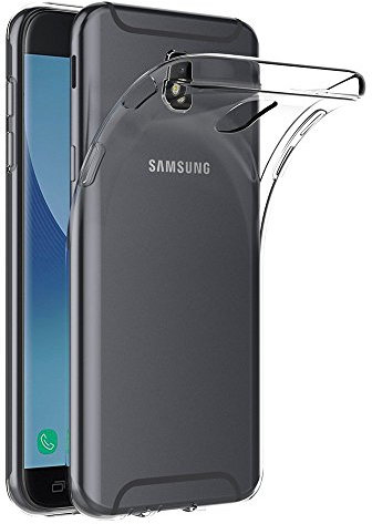 REY Coque pour Samsung Galaxy J7 2017 / J7 Pro 2017, TPU Transparent en Silicone, Ultra Fine 0.33mm