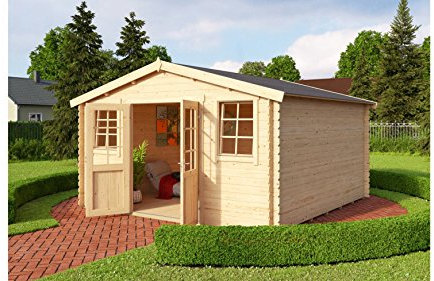Wels 4 DT-Log Cabin, Wooden Garden Room, Timber Summerhouse, Home Office - L425.1 x W410 x H245.1 cm