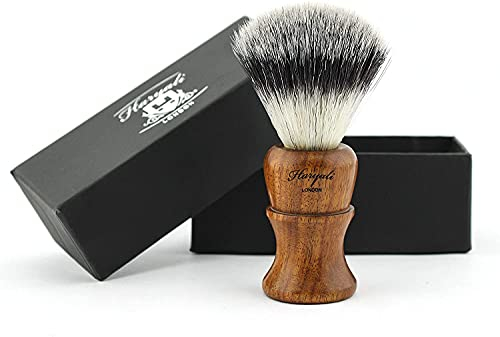 Pennello da barba in pelo di tasso con manico in legno naturale al 100% di Haryali London - Pennello da barba
