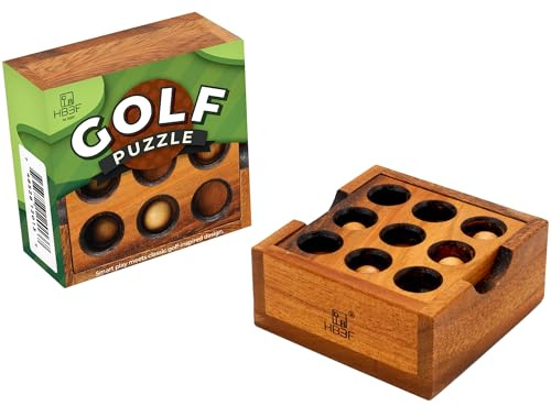 BSIRI Holz-Brettspiele, Lern-Sets, klassisch für Couchtisch und Wohnzimmerdekoration, rustikales Golfspiel (Gopher-Löcher), Holz, Gehirn-Teaser-Puzzle für Kinder, knobelspiele - Denkspiele