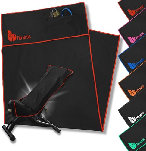 be one Toalla Gimnasio con Cremallera - Toalla Microfibra Gimnasio 120 X 50 Ajustable y anticaída - Toalla Gym con diseño Adaptable al Asiento (Rojo)