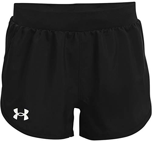 Under Armour Girls' Fly By Shorts , Black (001)/White , Large