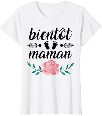 Maman 2024 Idée Cadeau Maman Humour Femme Enceinte Grossesse T-Shirt