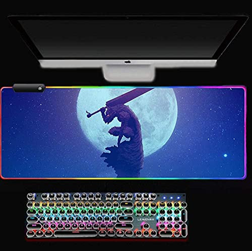 ZZMMUW RGB Gaming Mauspad Kreismuster Mauspad Gamer Gaming Mousepad Home Notbook Schreibtischunterlage Muster Spiele Gamer Matten Gamepad Farbe 1 XXL (40X90Cm)