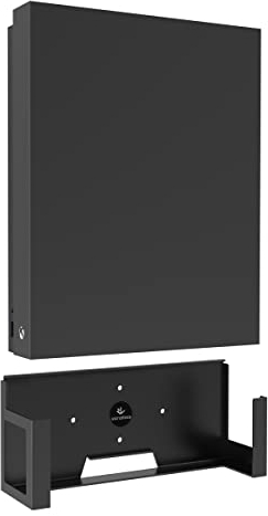 Monzlteck Wandhalterung für Xbox One X (Nicht passend für EIN Original), vertikales Aufhängen an der Wand mit Power-Botton Links/rechts, Wandregalhalterung für X1X