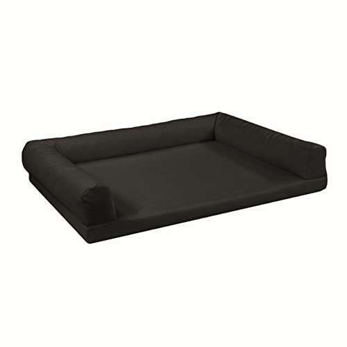 Juelle Orthopädisches Hundebett aus Kunstleder Sofa mit Matratze für große Hunde Abnehmbare Abdeckung, Waschmaschinenwaschbar, Lord L-XXL (145x105cm, Grafit)
